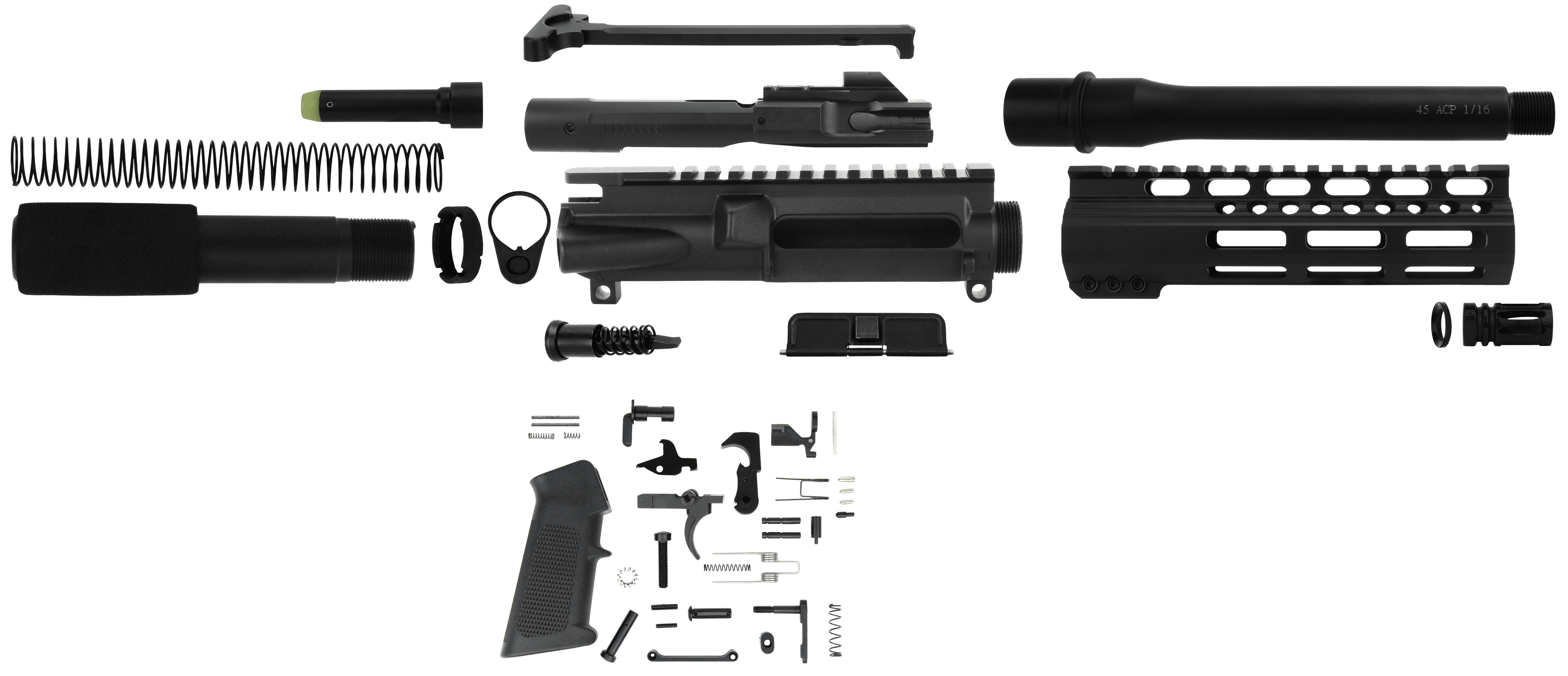 TacFire AR Build Kit Pistol 45 ACP Ar-10 5/8-24 Steel Nitride