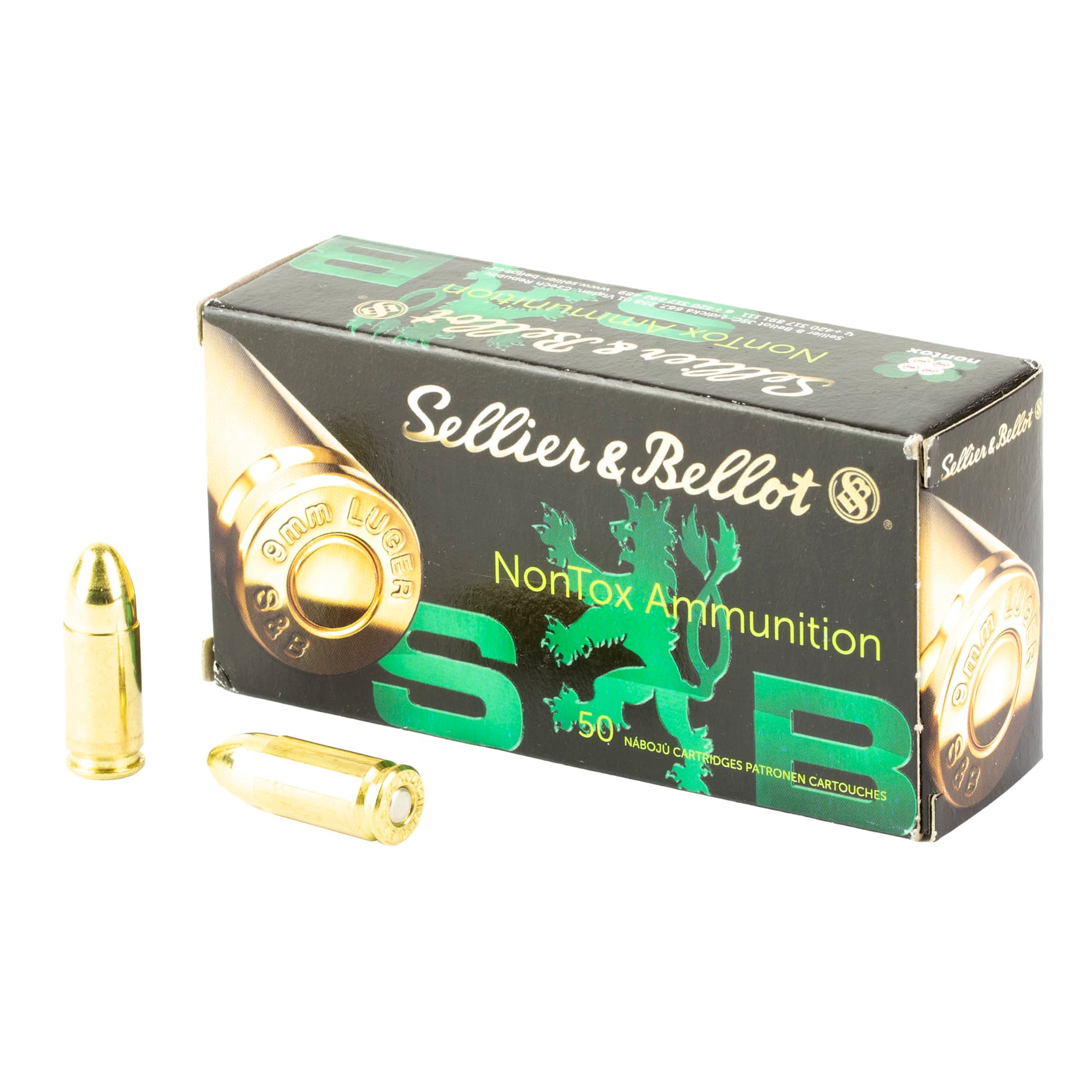 Sellier & Bellot Non Tox 9mm Luger Total Full Metal Jacket 124 Grain 50 Rounds