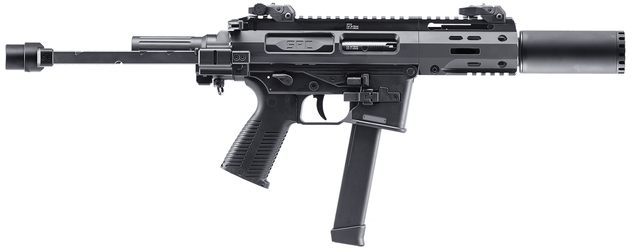 B&T SPC9 9mm Luger 4.5in 33+1 Rounds Finish Tele Brace Adapter