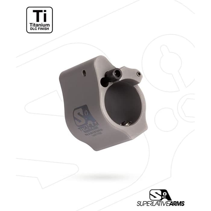 Superlative Arms Ar-15 Solid Titanium Adjustable Gas Block .750 Gray