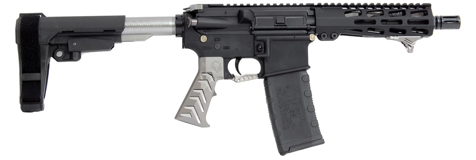 CBC PS2 ALIEN Forged Aluminum AR Pistol - Gray | .223 Wylde | 7.5" barrel | UPGRADED 7" M-LOK Rail | SBA3 Brace