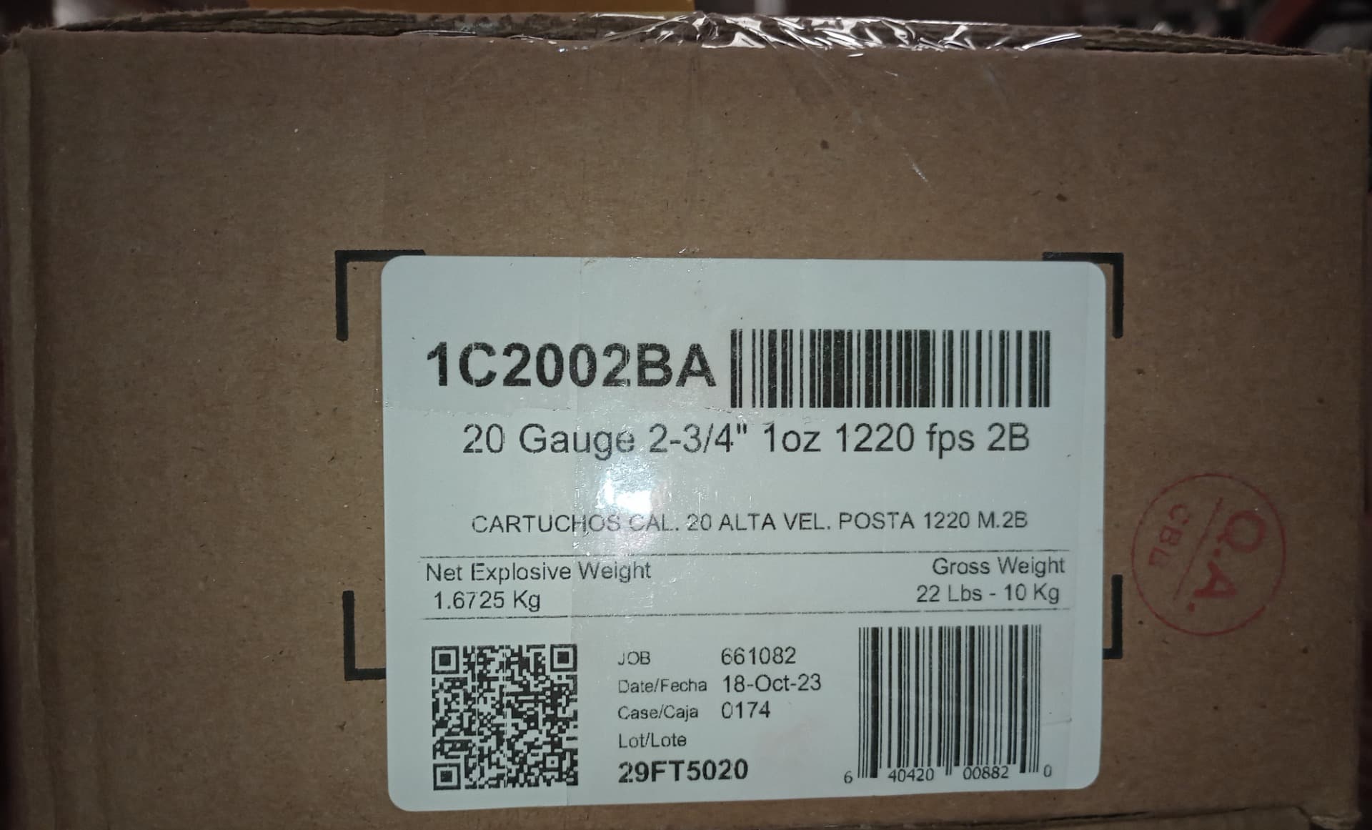 Aguila 20ga Buckshot 2.75 Inch 2Buck 1 Ounce 250 Rounds