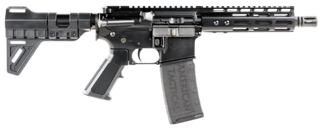 ATI MILSPORT Forged Aluminum AR Pistol - Black | 5.56NATO | 7.5" Barrel | 7" M-LOK Rail | Rear Blade