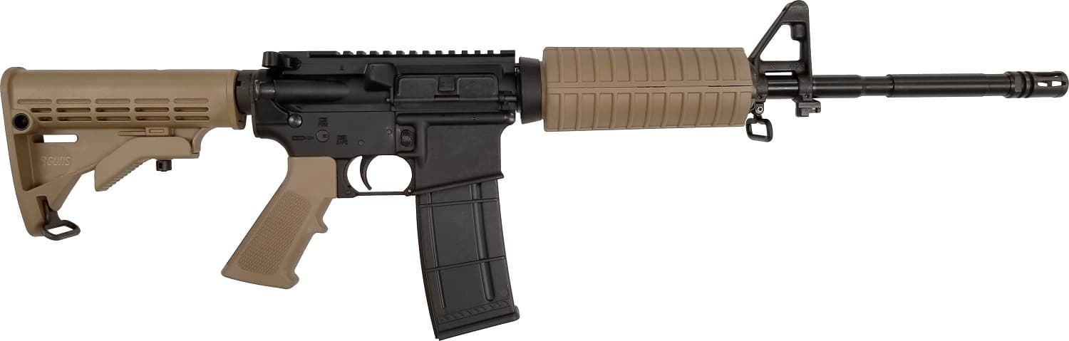 R Guns TRR15 Forged M4 AR15 Rifle - FDE | 5.56NATO | 16" Govt. Profile Barrel | A2 Handguard & Grip | A2 Front Sight & Flash Hider