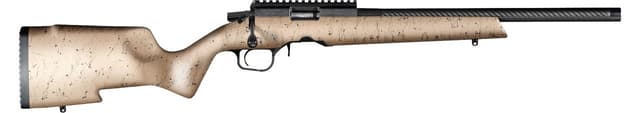 Christensen Arms 8011201500 Ranger Full Size 17 HMR 9+1, 18" Black Carbon Fiber Barrel, Black Anodized Aluminum Receiver, Tan w/Black Webbing Fixed w/Aluminum Pillars Stock