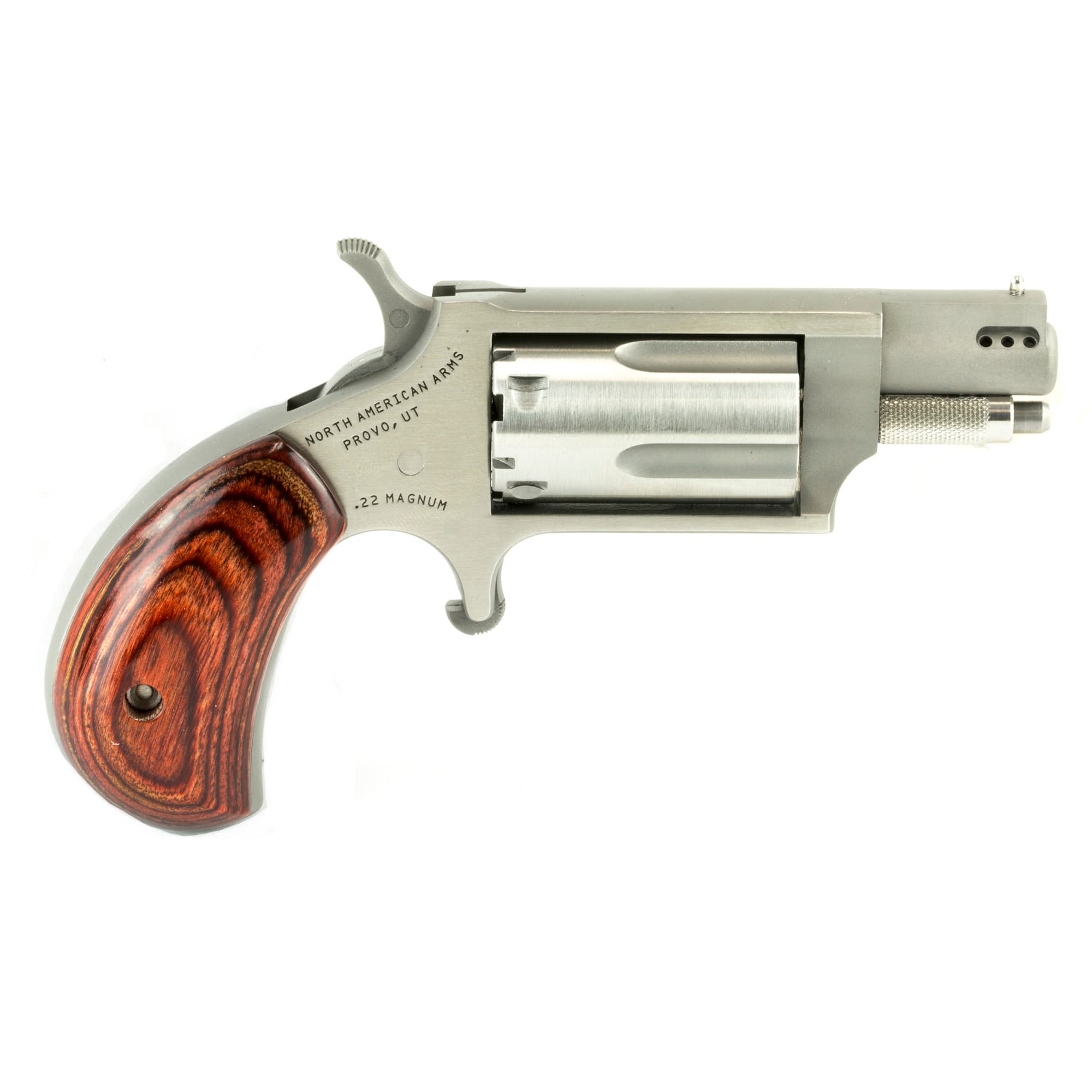 NAA 22MSP Mini-Revolver 22 WMR Stainless/Ported Rosewood 1.13 in. 5 rd.