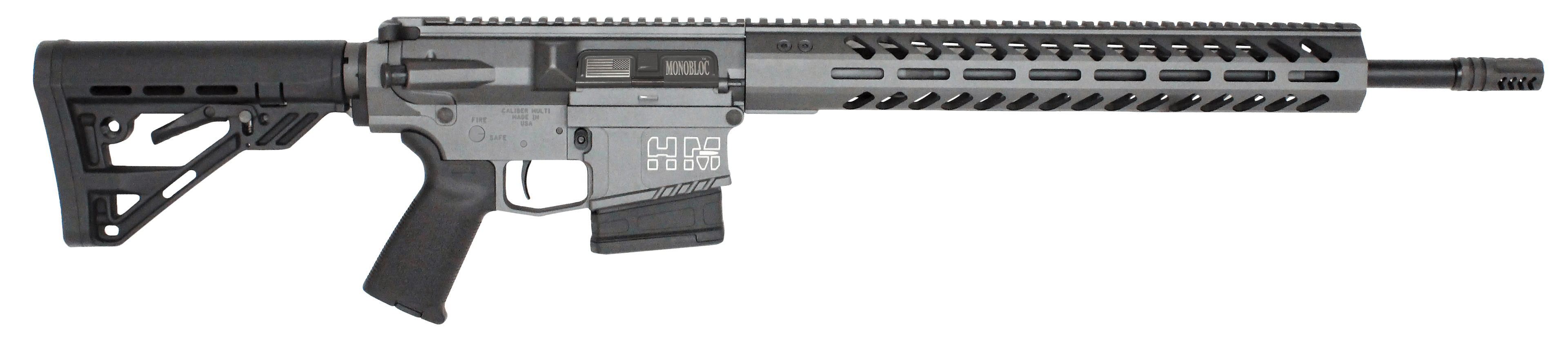HM Defense HM10MB308 Avenger 308 Win 10+1 18" Black Cerakote Match Grade Barrel, Tungsten Gray Cerakote 14" Picatinny Rail Aluminum Receiver, Black Synthetic Mil-Spec HM Stock, Black Polymer Grip