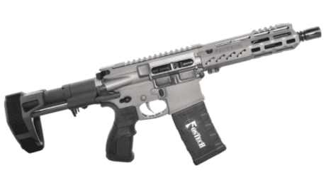 FosTech Lite Tomcat Fighter Series AR15 Pistol - Tungsten | 5.56 NATO | 10.5" Barrel | 10" Mach-2 Rail | PDW Arm Brace | Installed Fostech Echo AR-II Trigger