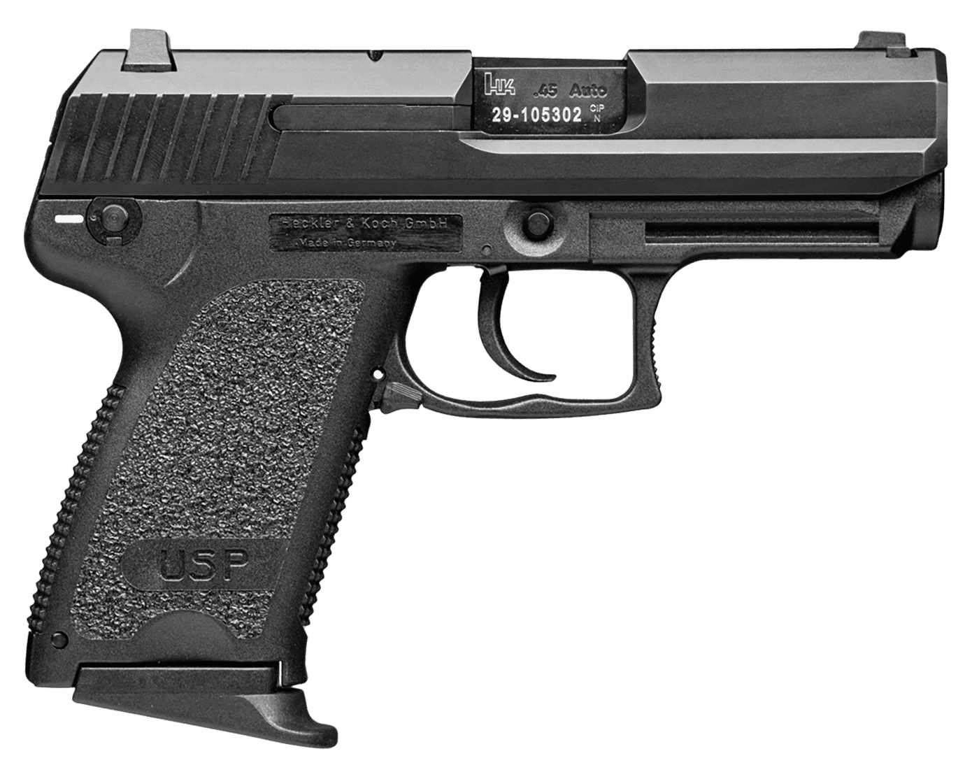 Heckler & Koch USP Compact V7 45 ACP 3.78in 8rd Black Finish LEM DAO