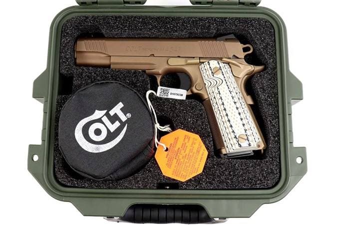 Colt M45A1 CQBP 45 ACP 5in 7rd Desert Sand Cerakote Novak Tritium Night Sights
