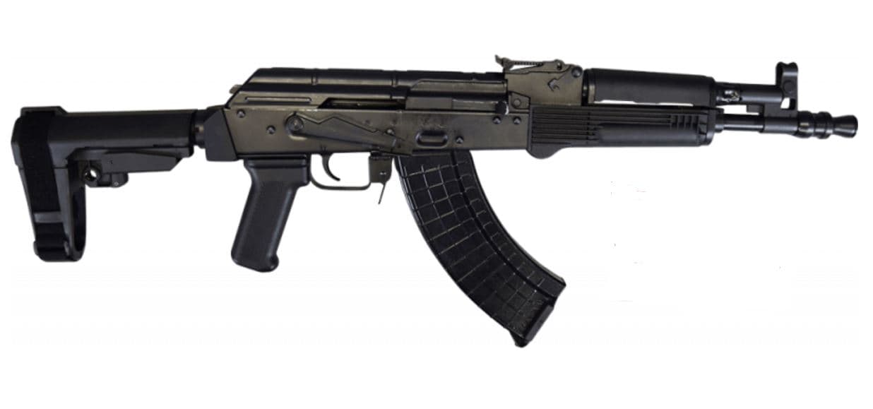 Pioneer Arms Polish Hellpup AK-47 Pistol - Black | 7.62x39 | 11.73" Barrel | SBA3 Brace