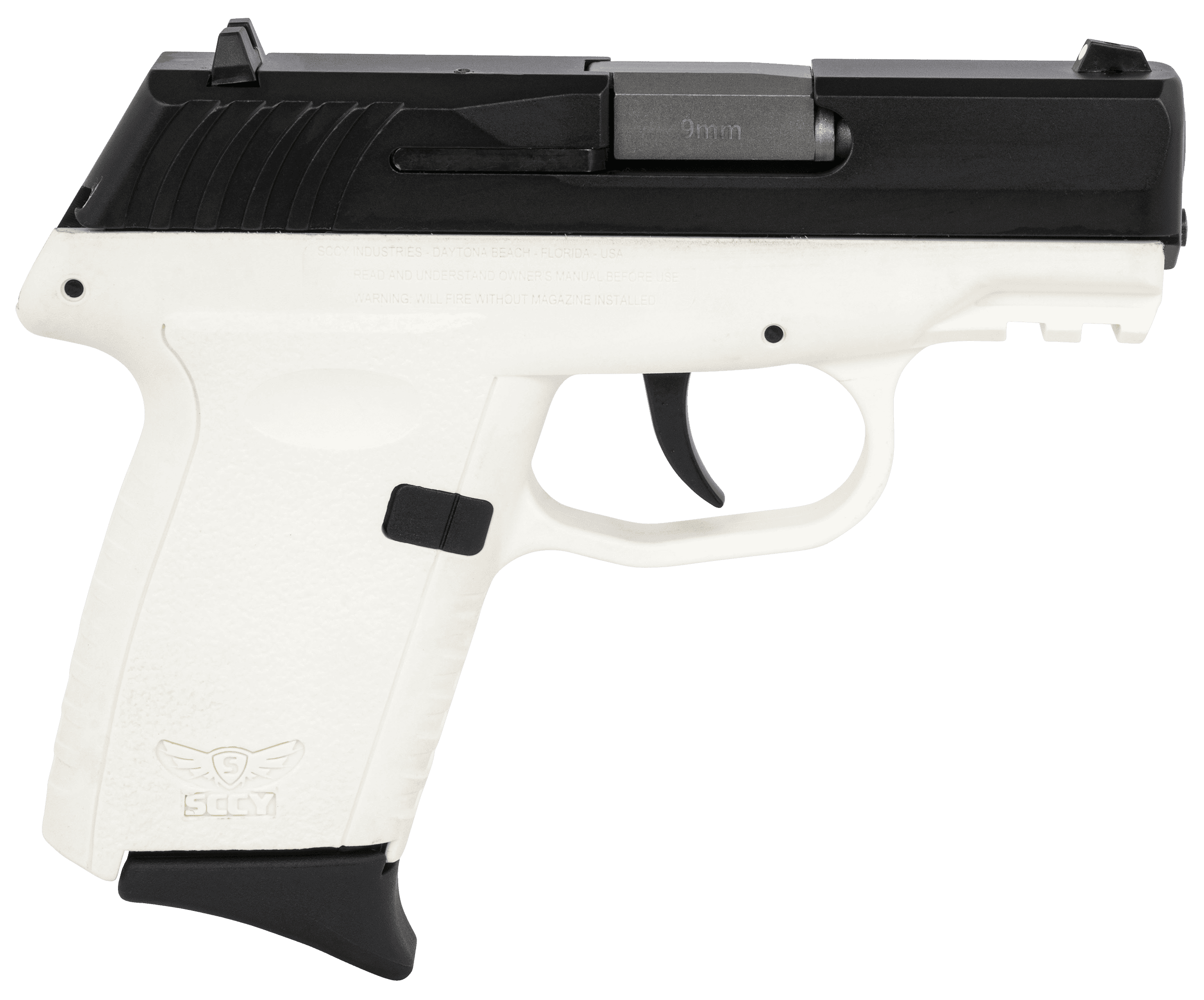 SCCY CPX-2 Gen 3 Sub-Compact Pistol - Black / White | 9mm | 3.1" Barrel | 10rd | No External Safety