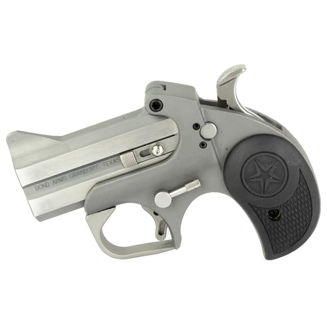 Bond Arms BARW Rowdy 410/45 Colt (LC) Derringer 3" 2 Black Rubber Grip Polished Stainless Steel Frame