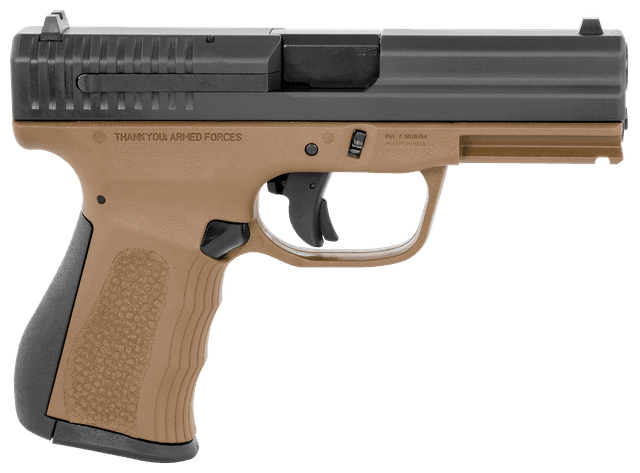 FMK G9C1G2BRTSS 9C1 G2 9mm Luger 14+1 4" Black Stainless Steel Barrel, Black Serrated Carbon Steel Slide, Burnt Bronze Polymer Frame w/Picatinny Rail, Black Backstrap Grip