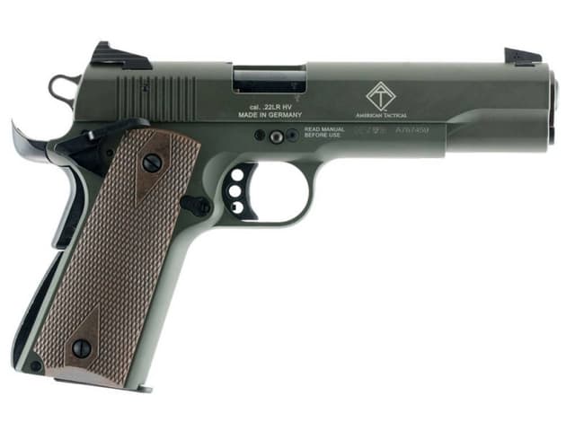 ATI GSG 1911 Pistol - Green | .22LR | 5" Threaded Barrel | Wood Grips