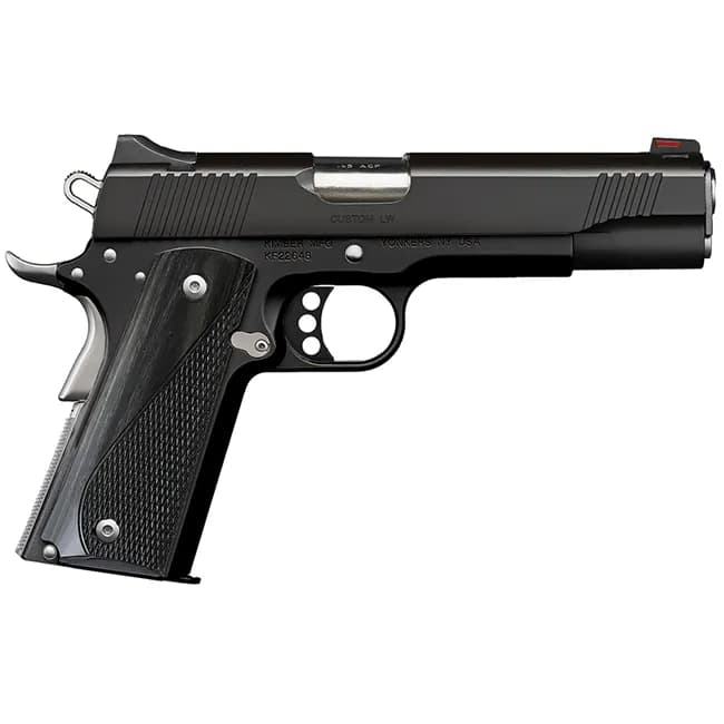 Kimber Mfg, Inc 3700596 Custom LW Nightstar 9mm Luger 9+1 5" Stainless Match Grade Barrel, Black Serrated Steel Slide, Black Aluminum Frame w/Beavertail, Black/Gray Laminate Grip