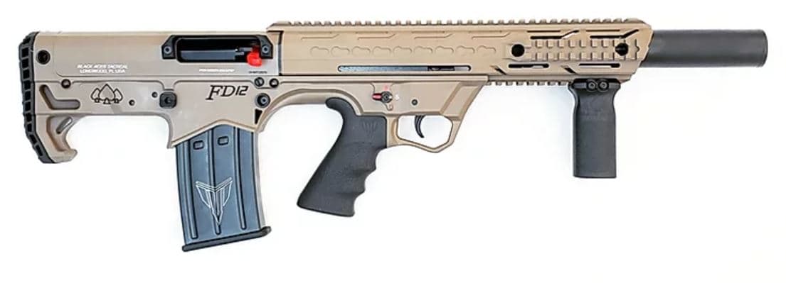 Black Aces Tactical Pro Bullpup 12GA, 18.5in. Barrel, 5rd, Black Grip - FDE (BATBPFDE)