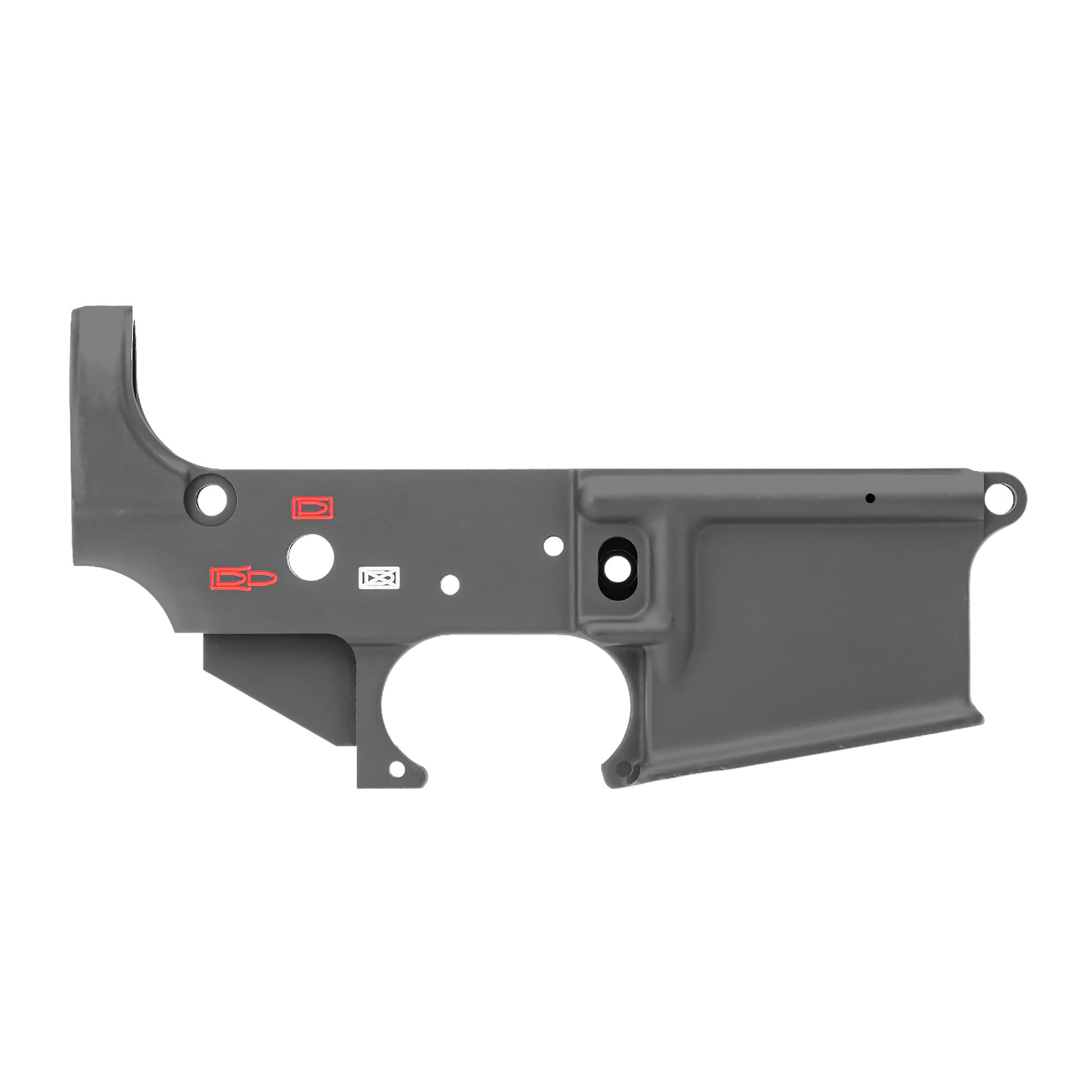 Spikes STLS019CFA Spider Stripped Lower Receiver Multi-Caliber 7075-T6 Aluminum Black Anodized with Color Fill for AR-15