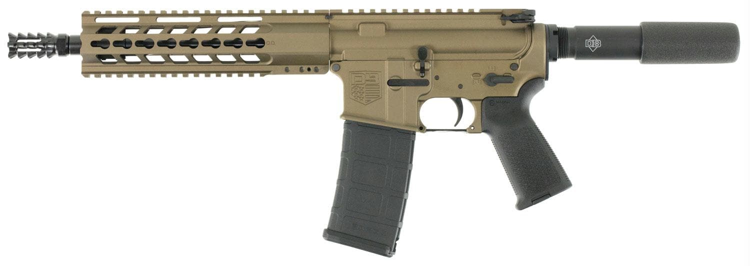 Diamondback DB15 AR Pistol 5.56x45mm NATO 10.5in 30 Rounds Burnt Bronze Pineapple Flash Hider