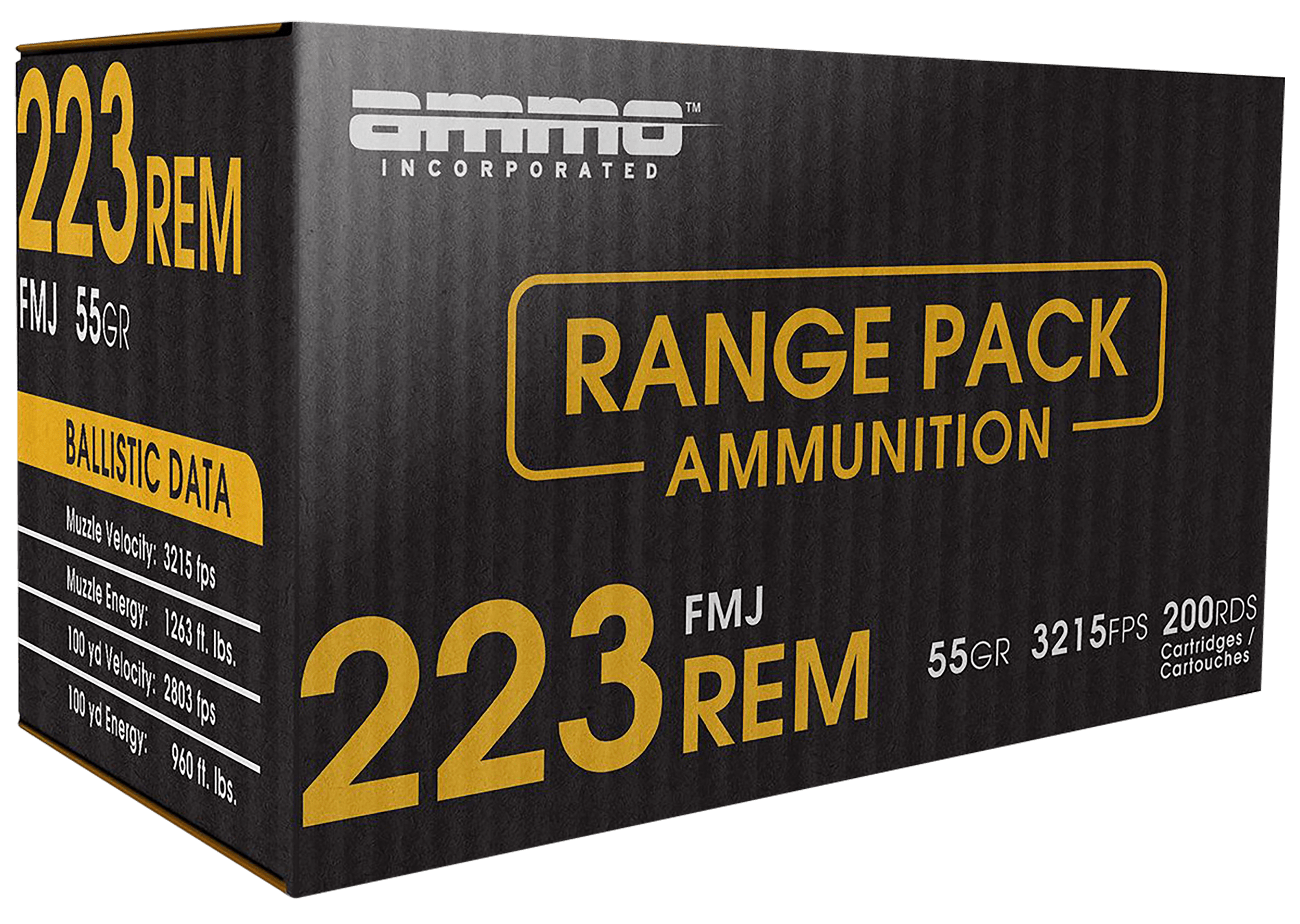 Ammo Inc 223055FMJA200 Signature 223Rem 55gr Full Metal Jacket 200 Rounds