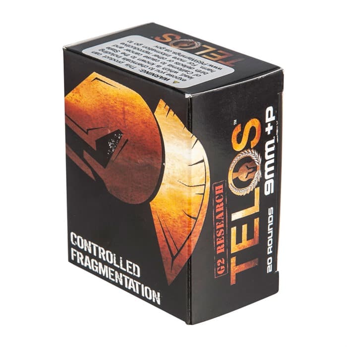 G2 Research G00619 Telos 9mmLuger+P 92gr Fracturing Copper Hollow Point 20 Rounds