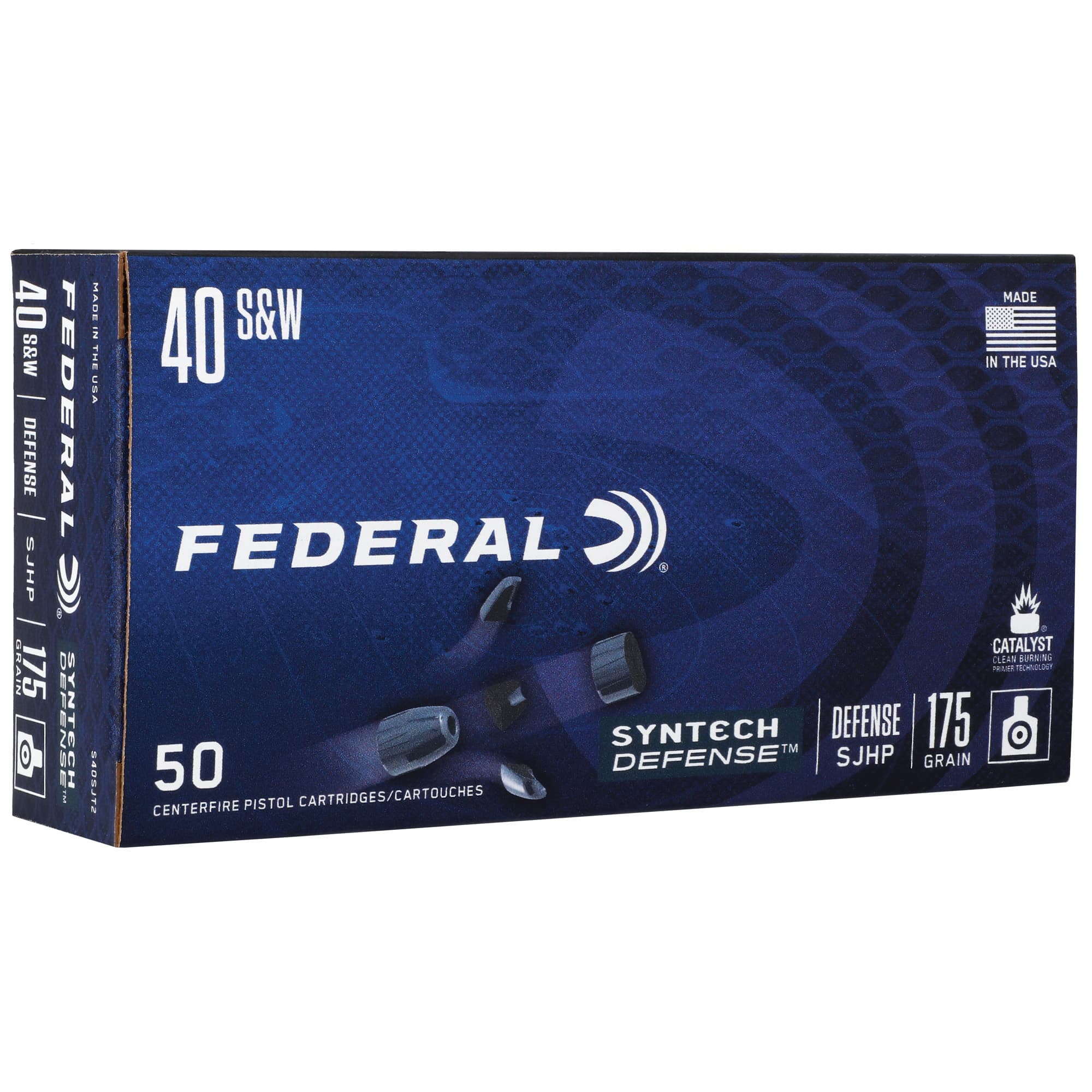 Federal Premium Personal Defense 40 S&W Syntech Defense SJHP 175 Grain 50 Rounds