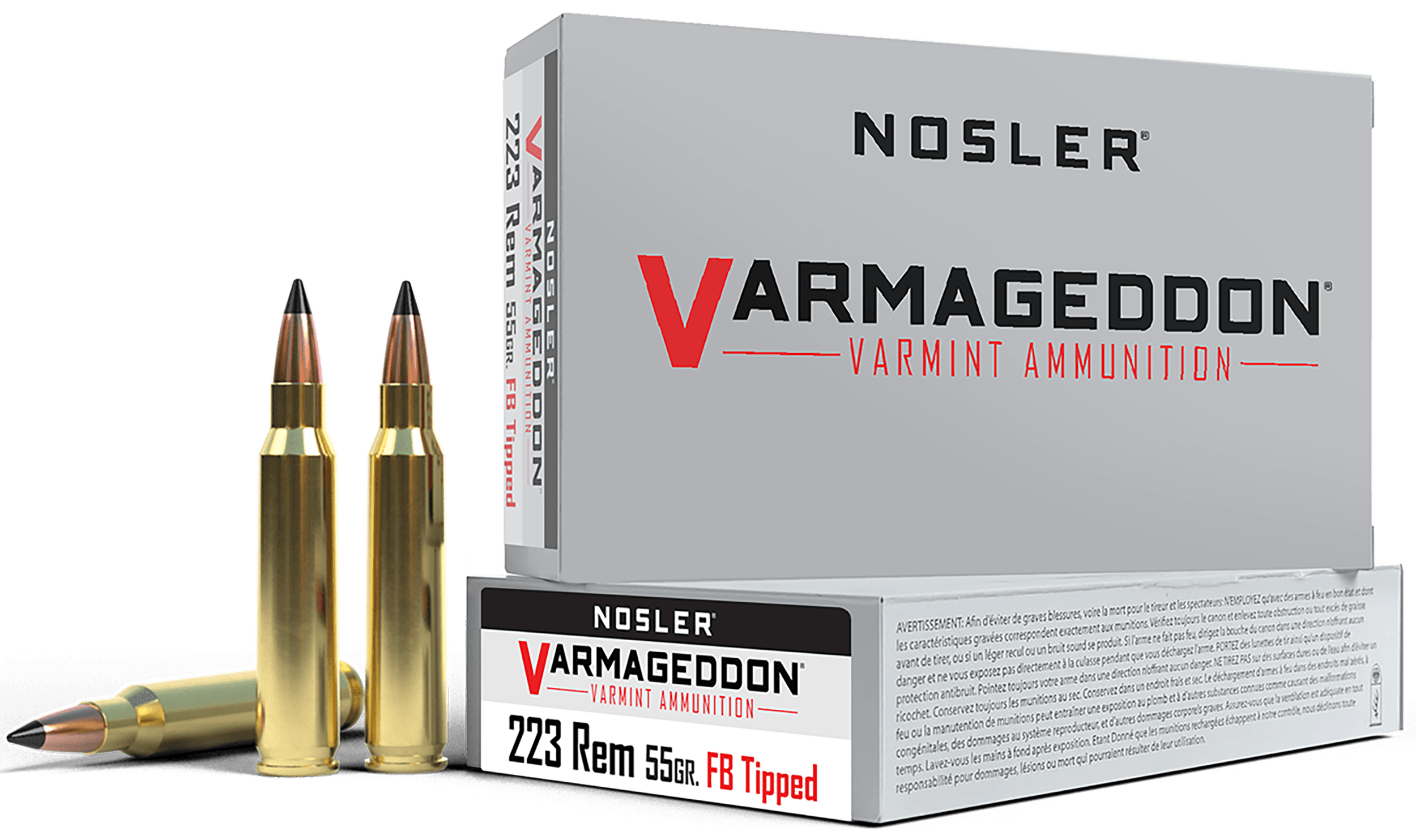 Nosler Varmageddon 223 Remington Polymer Tip Flat Base 55 Grain 20 Rounds