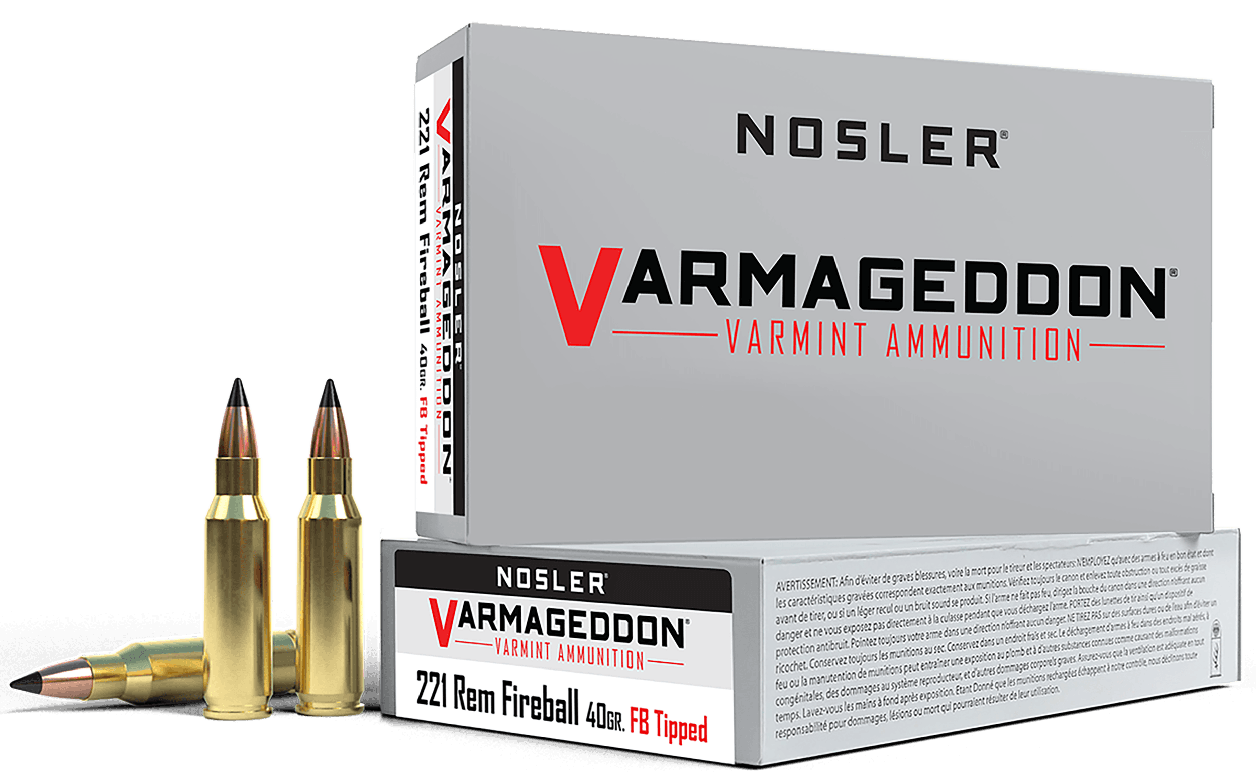 Nosler, Varmageddon, 221 Remington Fireball, Polymer Tip Flat Base, 40 Grain, 20 Rounds