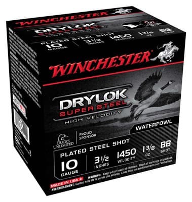 Winchester Drylok High Velocity Plated Load 10 ga. 3.5 in. 1 3/8 oz. BB Shot 25 rd.