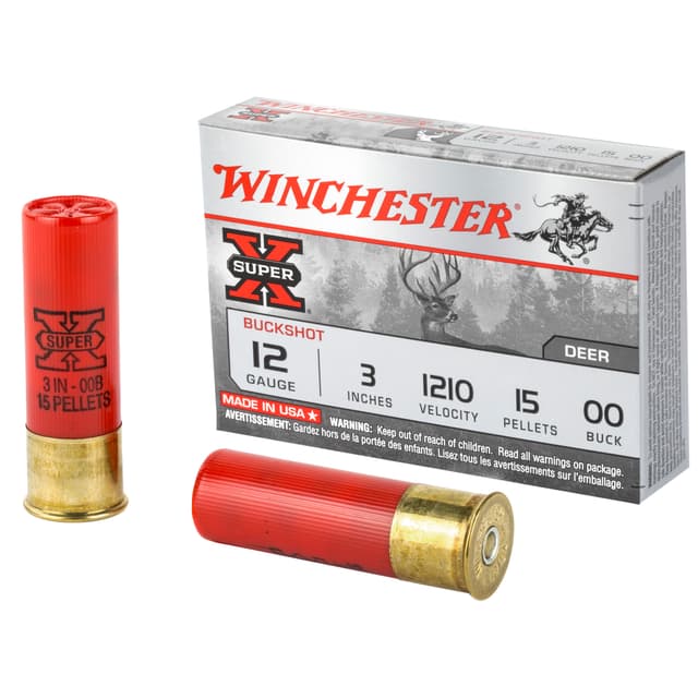 Winchester, Super-X Magnum Buffered Shot, 12 Gauge, Buckshot, 5 Rounds