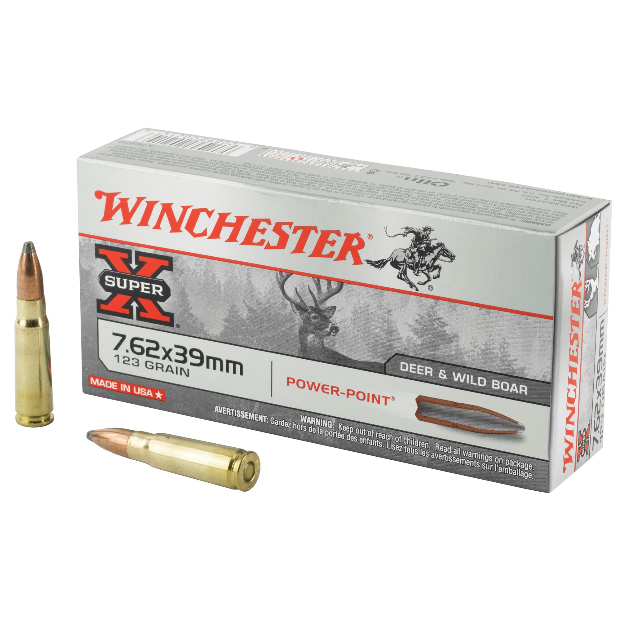 Winchester Super X Power Point 7.62x39mm 123 Grain 20 Rounds