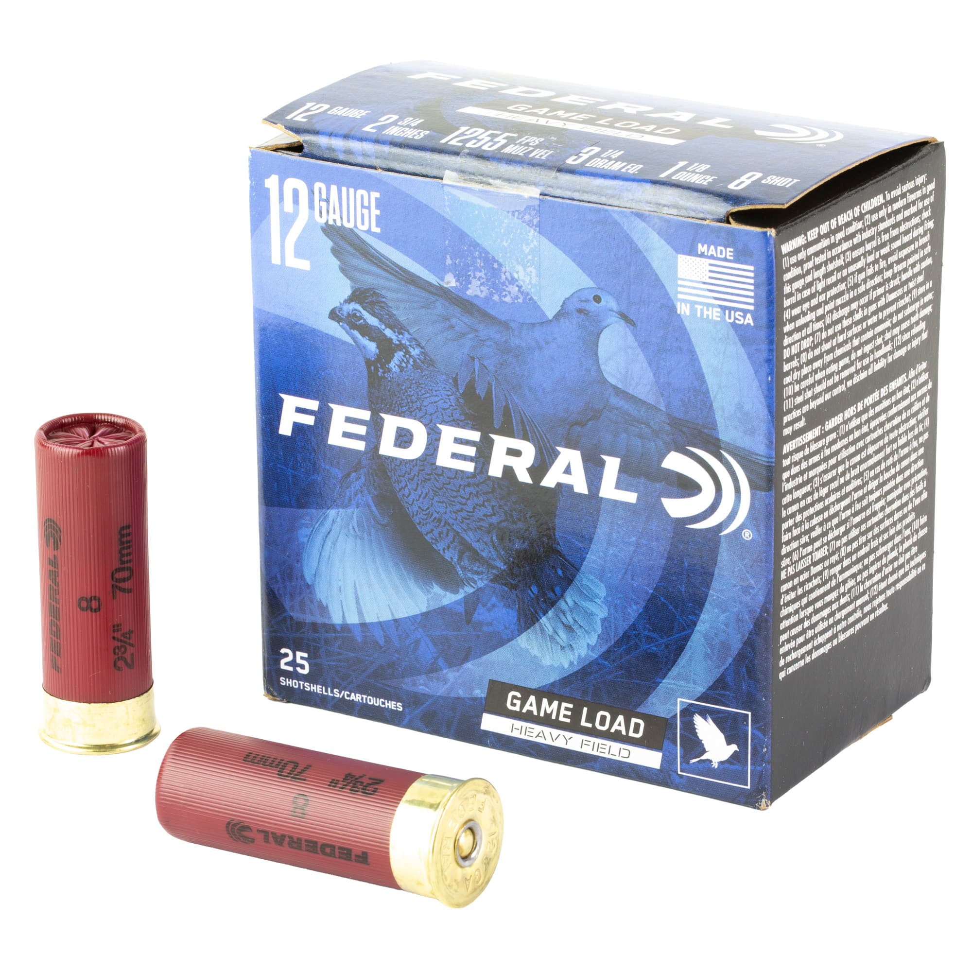Federal Game-Shok 12 Gauge 8 Shot 1 1/8 Grain 25 Rounds