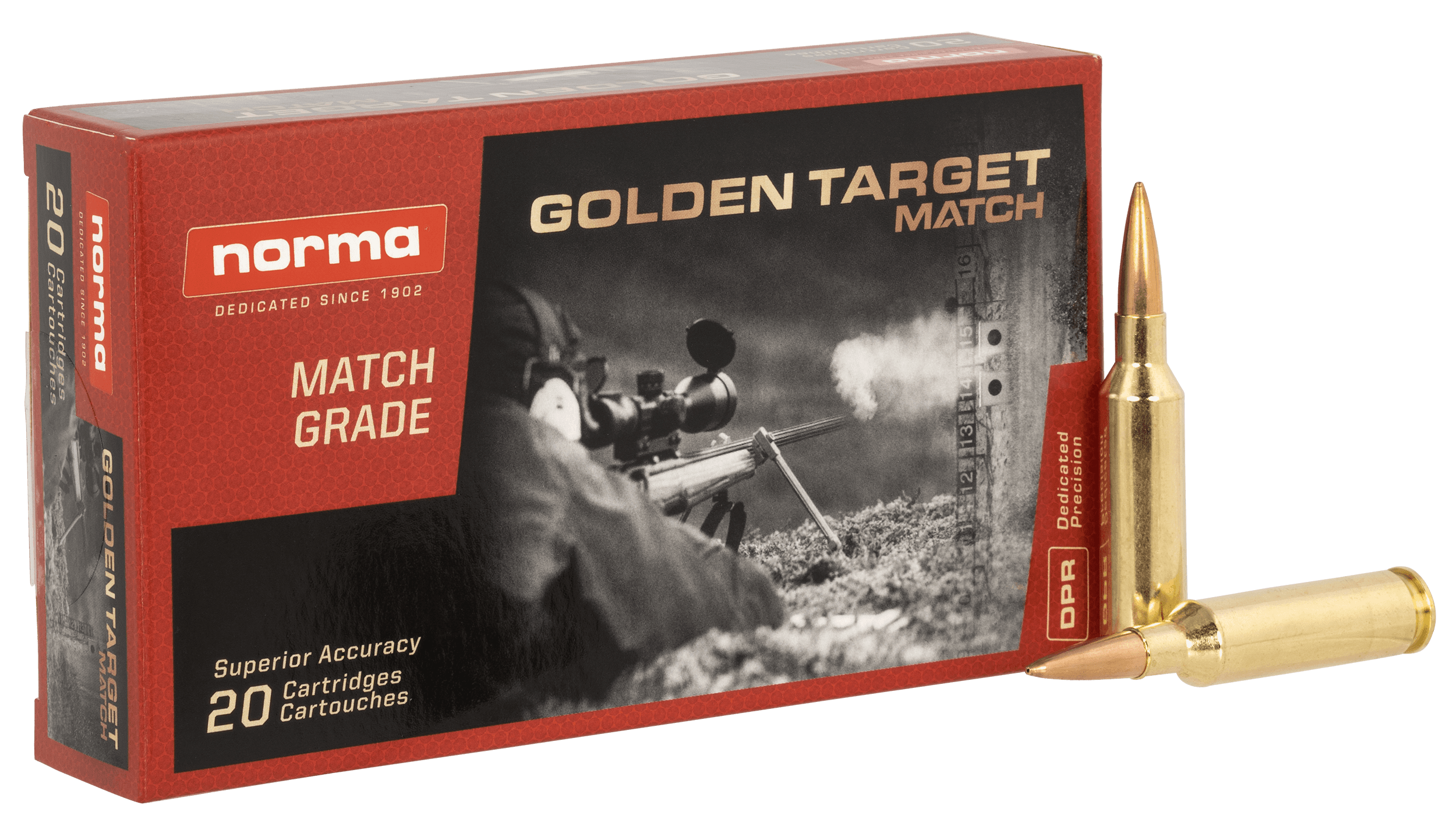 Norma Ammunition 20160392 Dedicated Precision Golden Target Match 6mmCreedmoor 107gr Hollow Point Boat Tail 20 Rounds