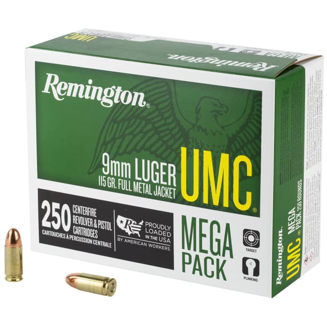 Remington UMC Handgun Ammo 9mm 115 gr. FMJ 250 rd.