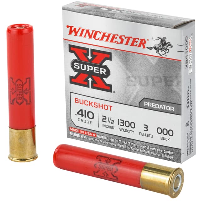 Winchester Super-X Shot 410 ga. 2.5 in. 3 Pellets 000 Buck Shot 5 rd.