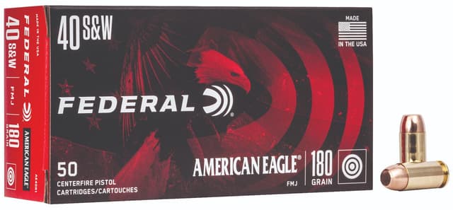Federal, American Eagle, 40 S&W, Full Metal Jacket, 180 Grain, 50 Rounds