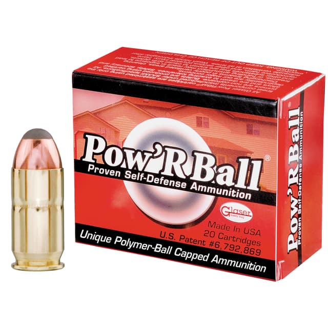 Glaser Pow'RBall Handgun Ammunition .45 ACP 165 gr JHP 1225 fps 20/box