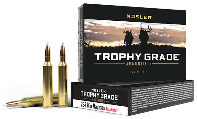 Nosler Trophy Grade 264 Winchester Magnum AccuBond Soft Point 130 Grain 20 Rounds