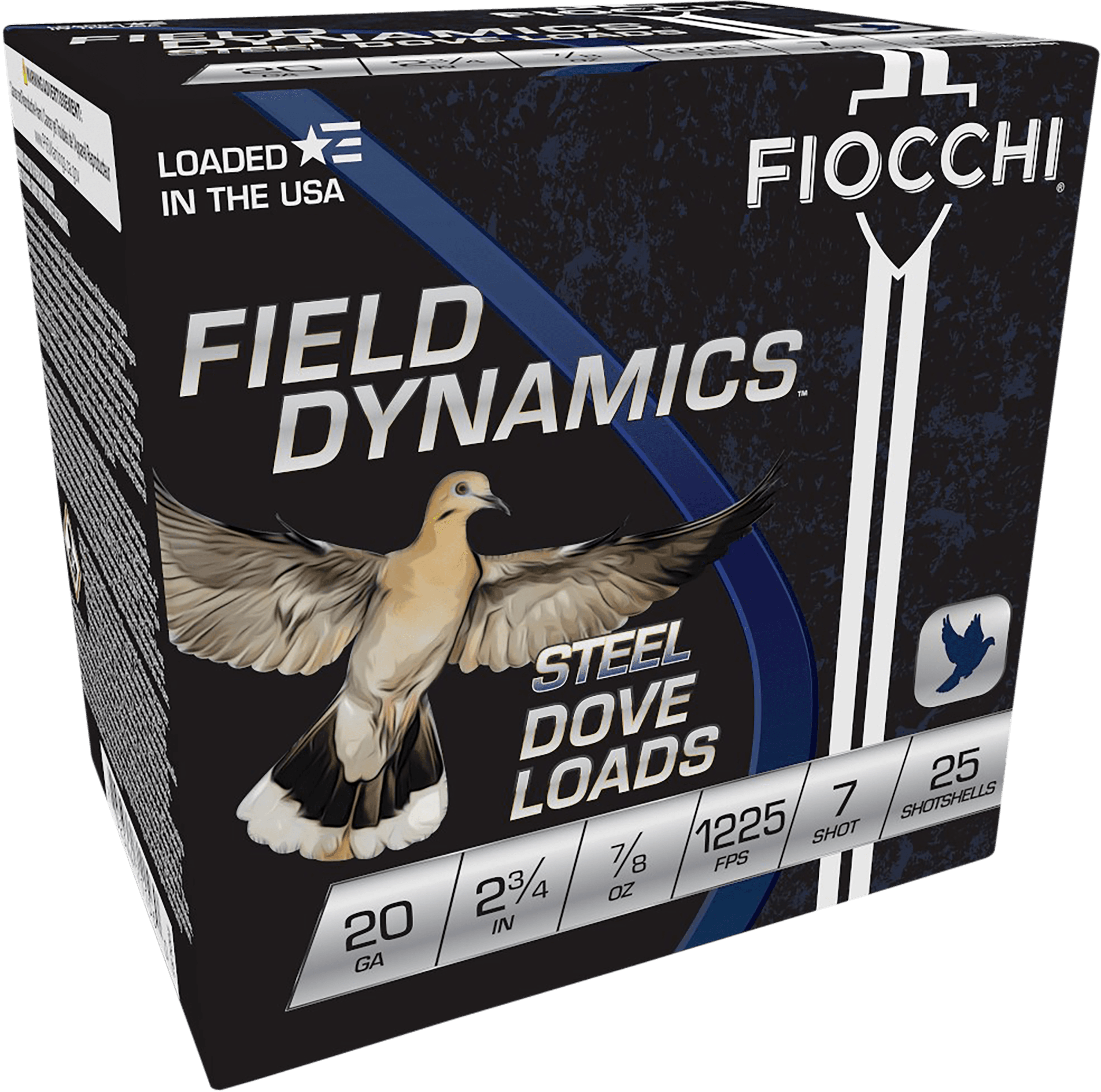 Fiocchi Field Dynamics Dove & Quail 20 Gauge, Steel Shot, 7/8 oz, 25 Rounds