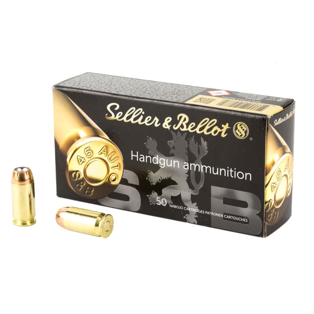 Sellier & Bellot SB45C 45 ACP Jacketed Hollow Point 230 Grain 50 Rounds