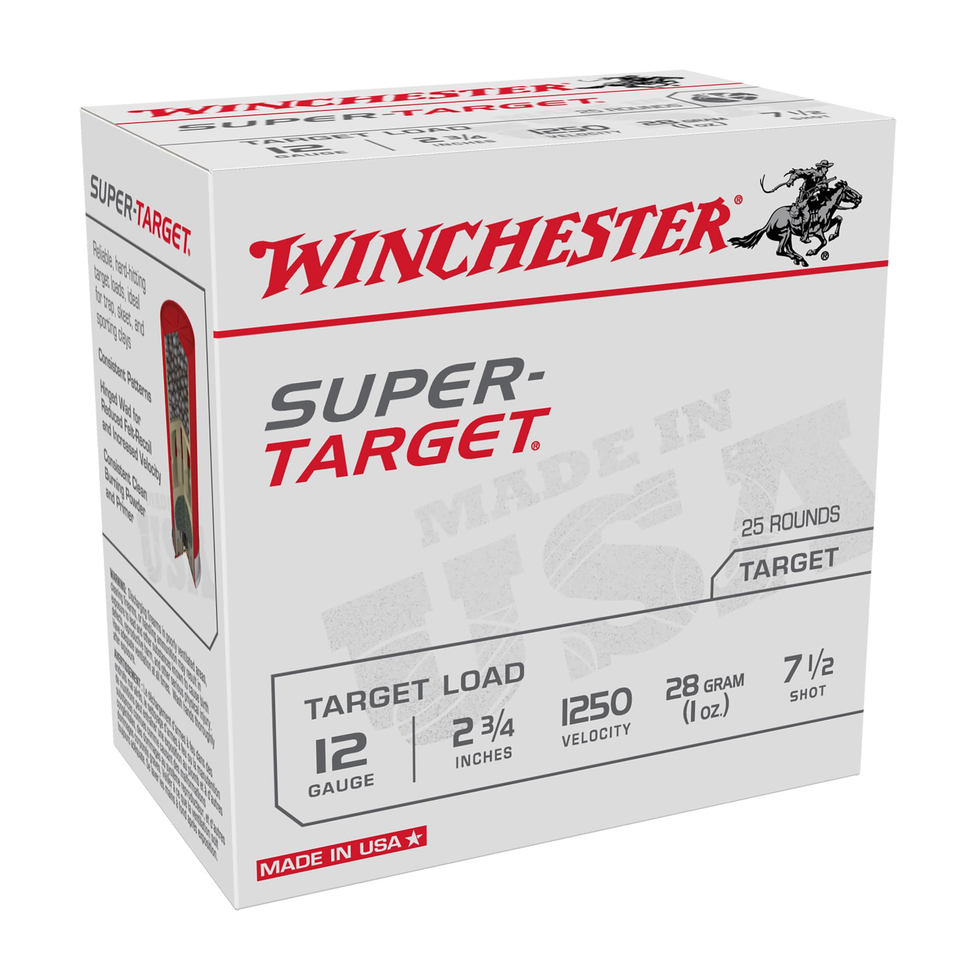 Winchester Usa Super Target Load 12 Gauge Shot 1 oz 25 Rounds