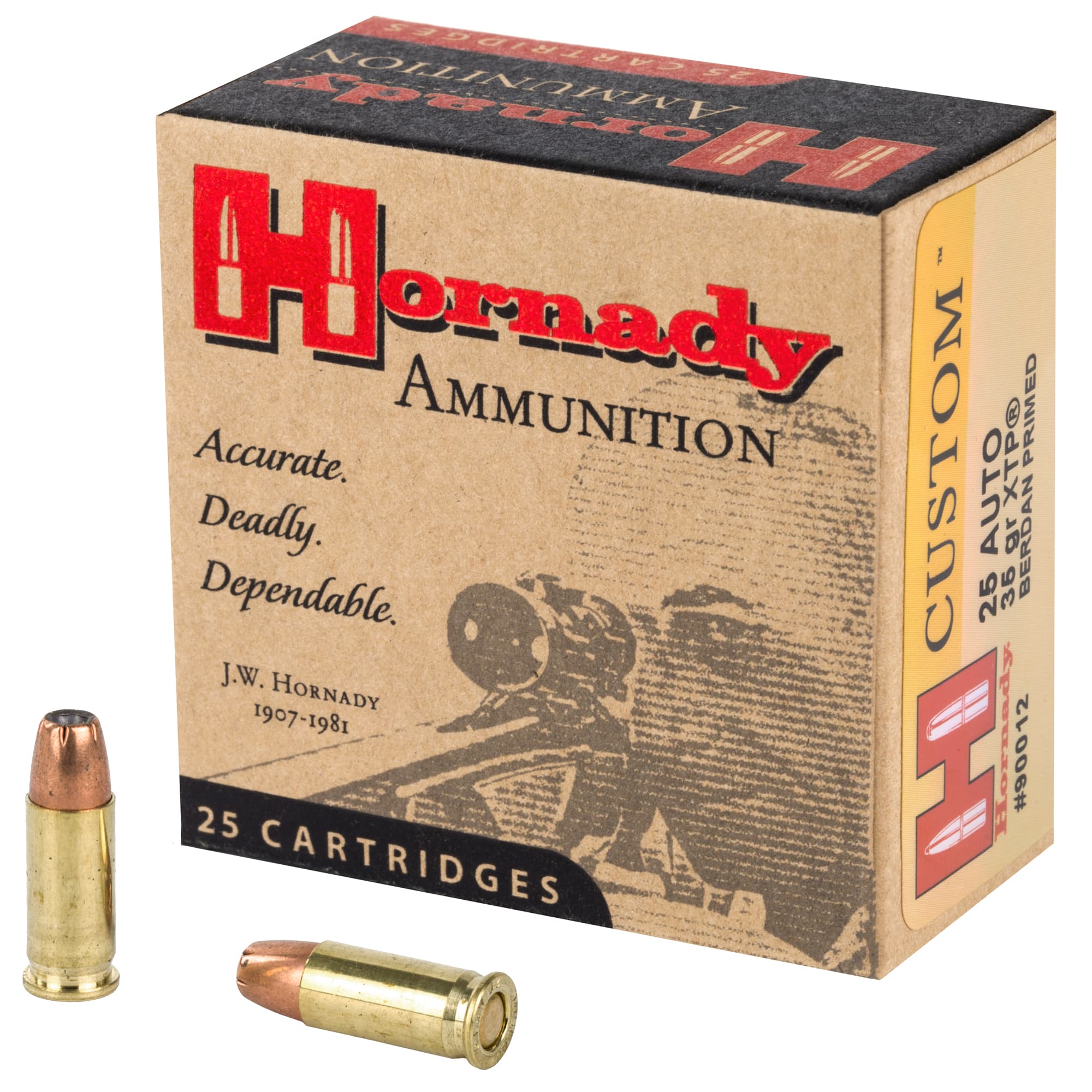 Hornady Custom Pistol Ammo 25 ACP 35 gr. XTP Jacket Hollow Point 25 rd.