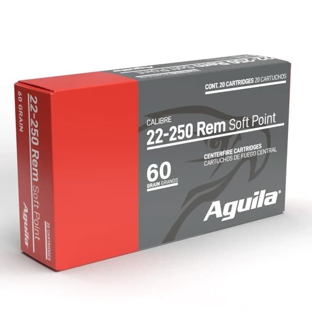 Aguila 8338AG 22-250Rem 60gr InterLock Boat Tail Soft Point 20 Rounds
