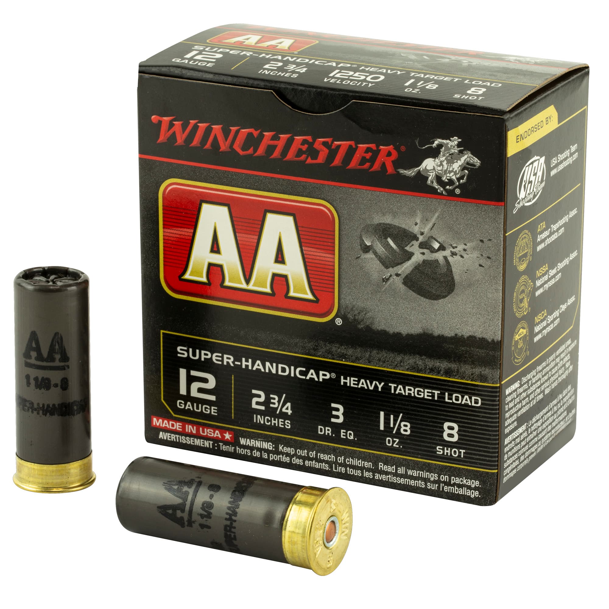 Winchester, AA Super Handicap, 12 Gauge, Lead, 1 1/8 ounce, 25 Rounds
