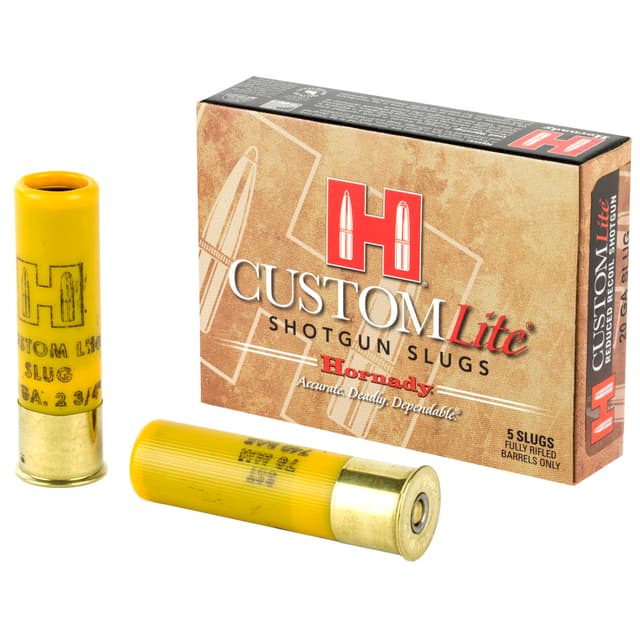 Hornady Custom Lite FTX Load 20 Gauge 2.75 in. 250 gr. Slug Shot 5 rd.