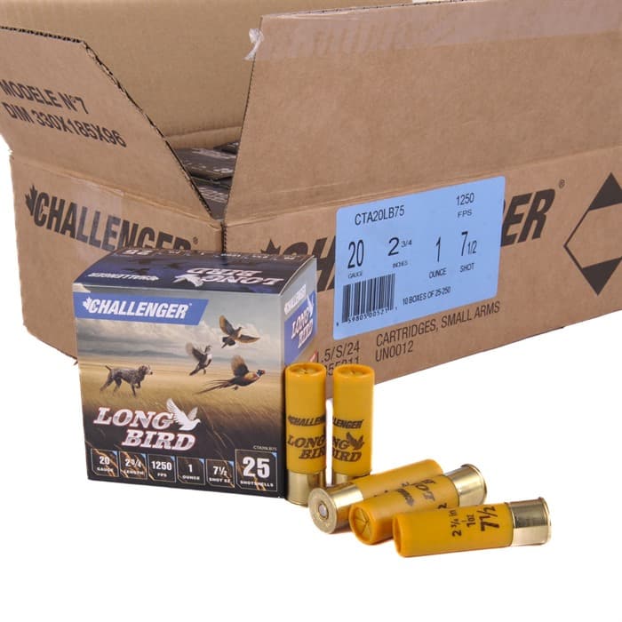 LONG BIRD 20 GAUGE 2-3/4'' 1OZ 1250 FPS #7.5 250 CASE