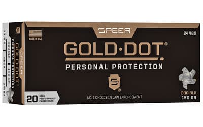 Federal Speer Gold Dot 300 AAC Blackout Soft Point 150 Grain 20 Rounds