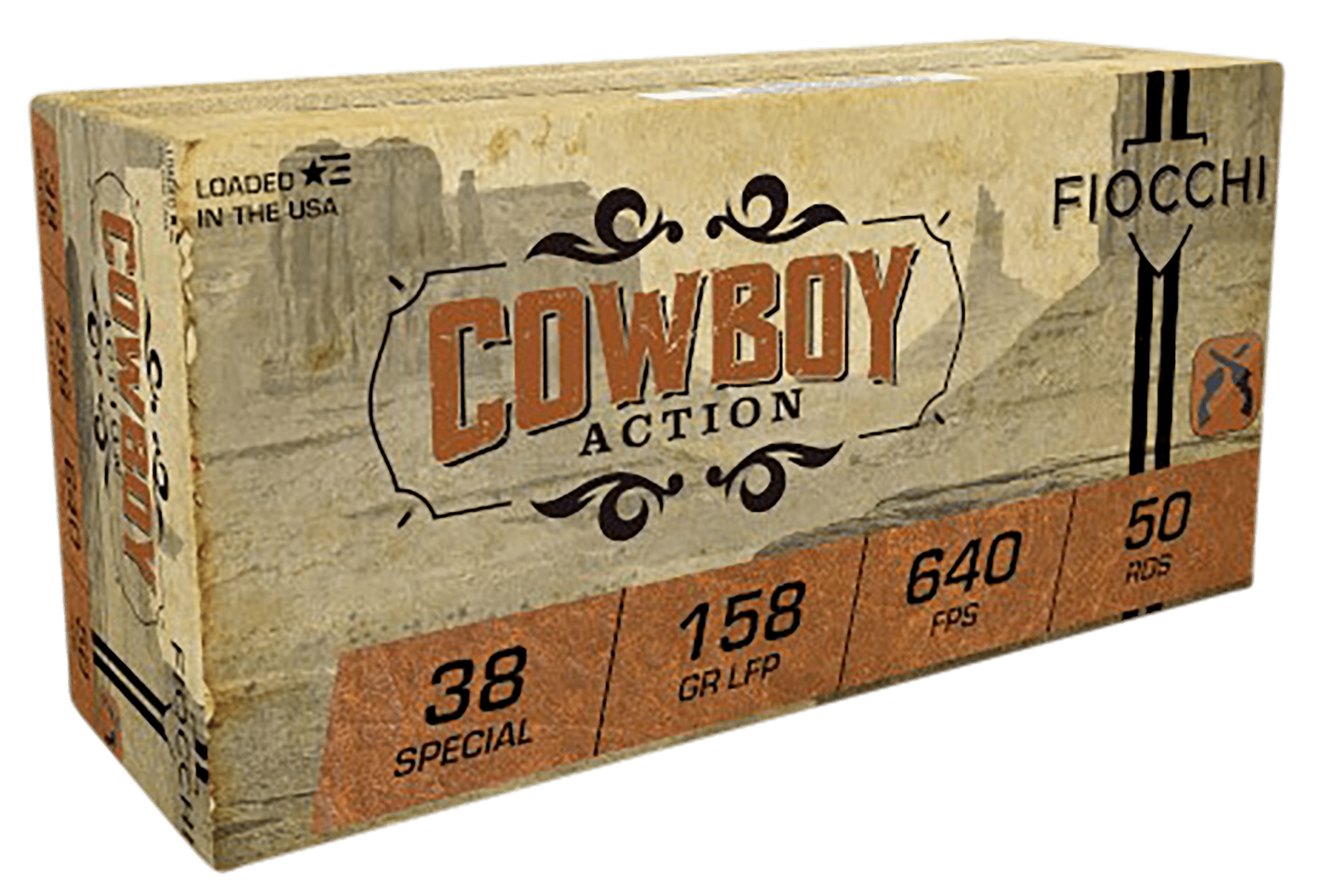 Fiocchi Cowboy Action 38 Special Lead Flat Point 158 Grain 50 Rounds