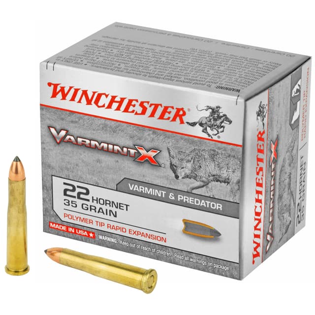 Winchester Varmint X 22 Hornet Polymer Tip Rapid Expansion 35 Grain 20 Rounds
