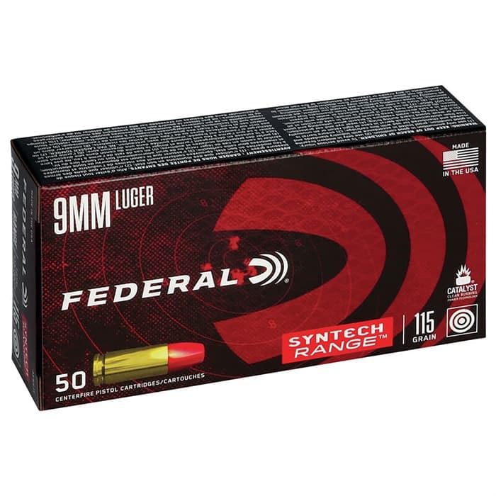 Federal American Eagle Syntech 9mm Luger Total Synthetic Jacket 115 Grain 50 Rounds